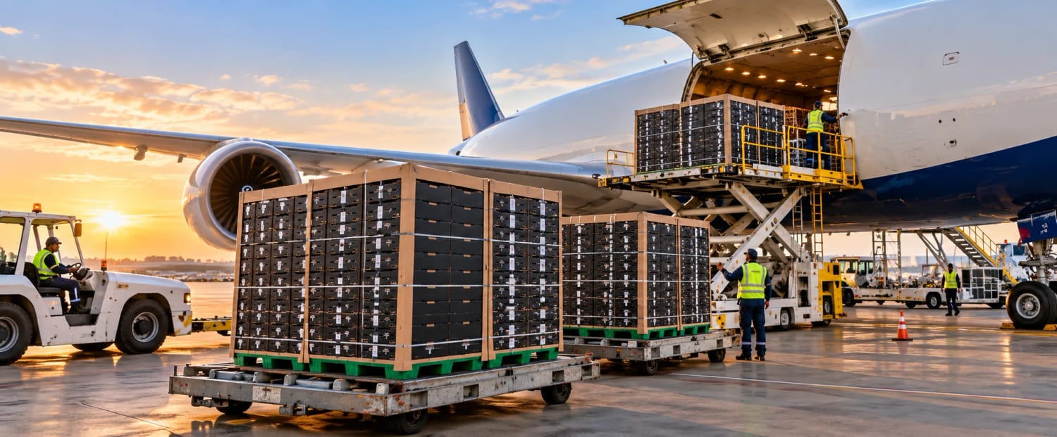 Kleanex pallets being loaded for export