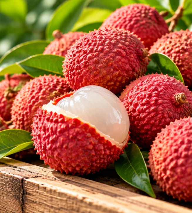 Fresh export-grade litchis